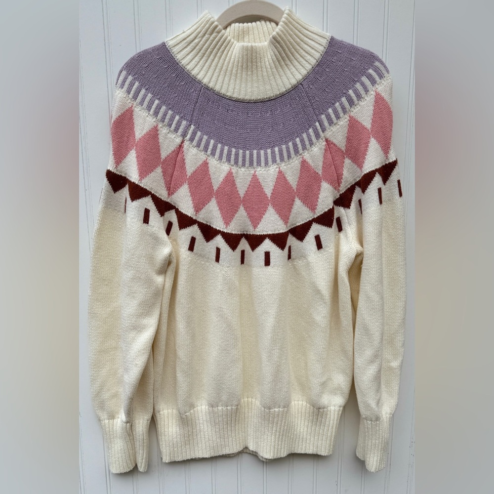Stylish Sweater - Cream, Pink,‎ Purple